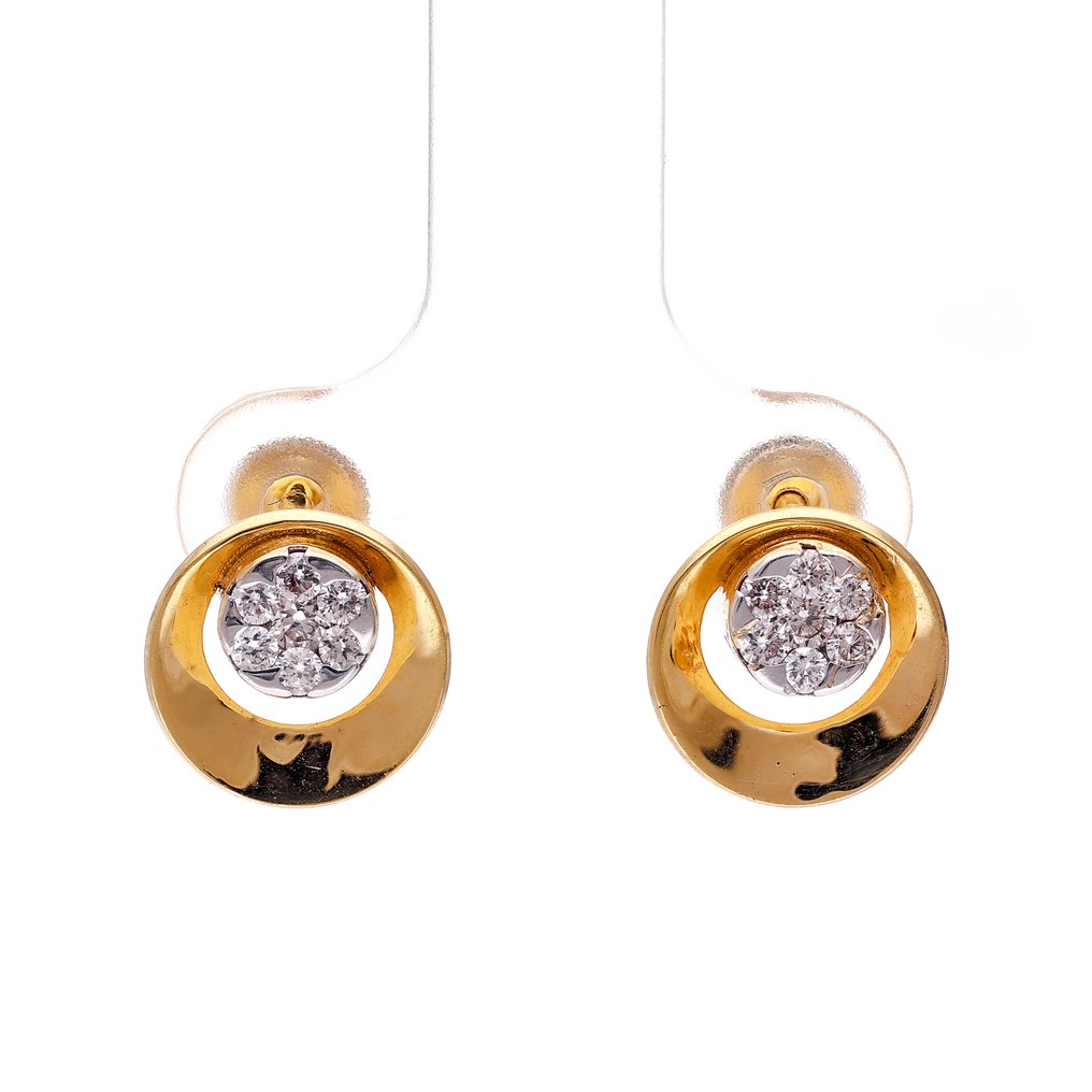 耳环 - 18K包金 黄金 -  0.30ct. tw. 钻石 (天然) - 18K金耳环 #1.0