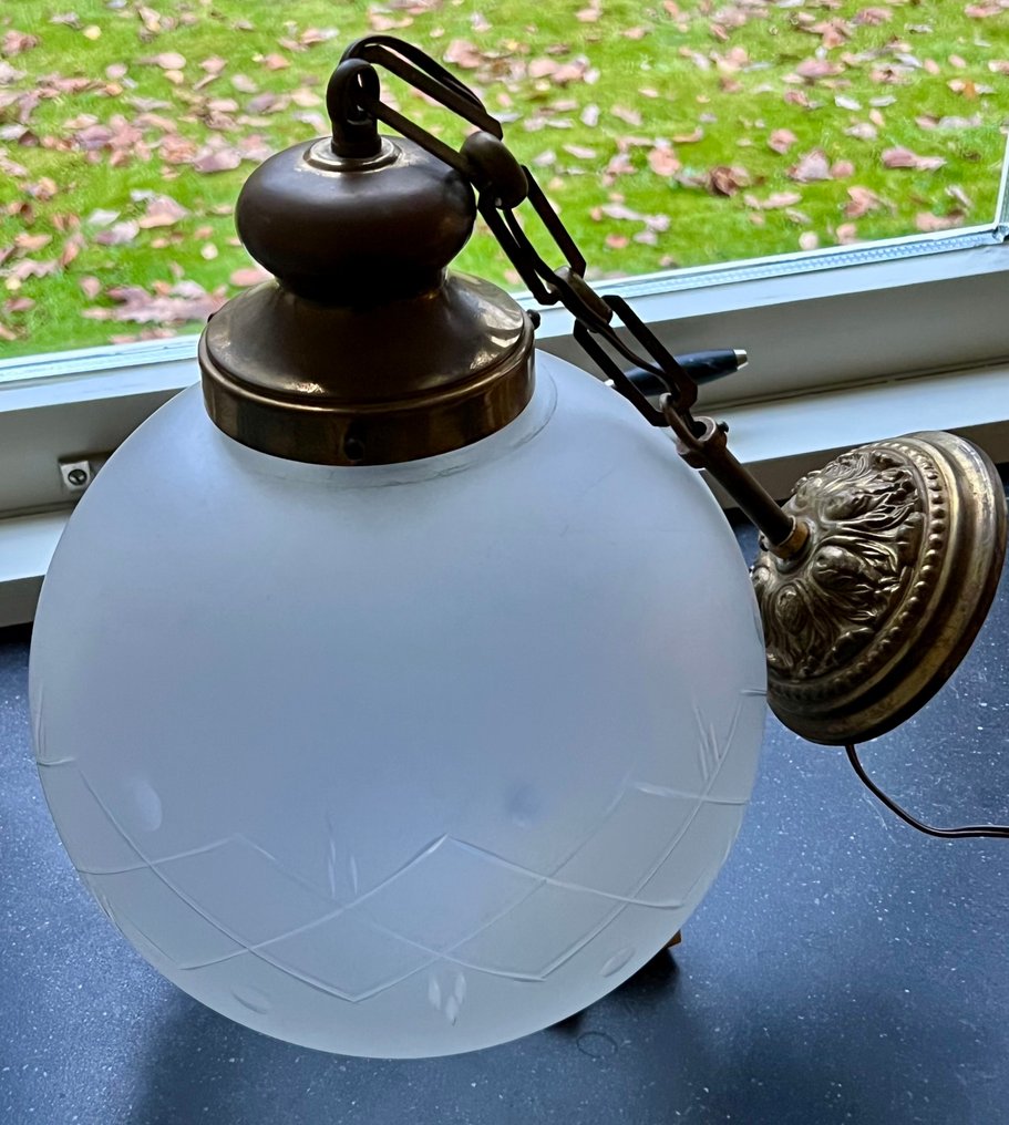 吸顶灯 - 磨砂玻璃和铜 - 艺术装饰天花灯 #1.0