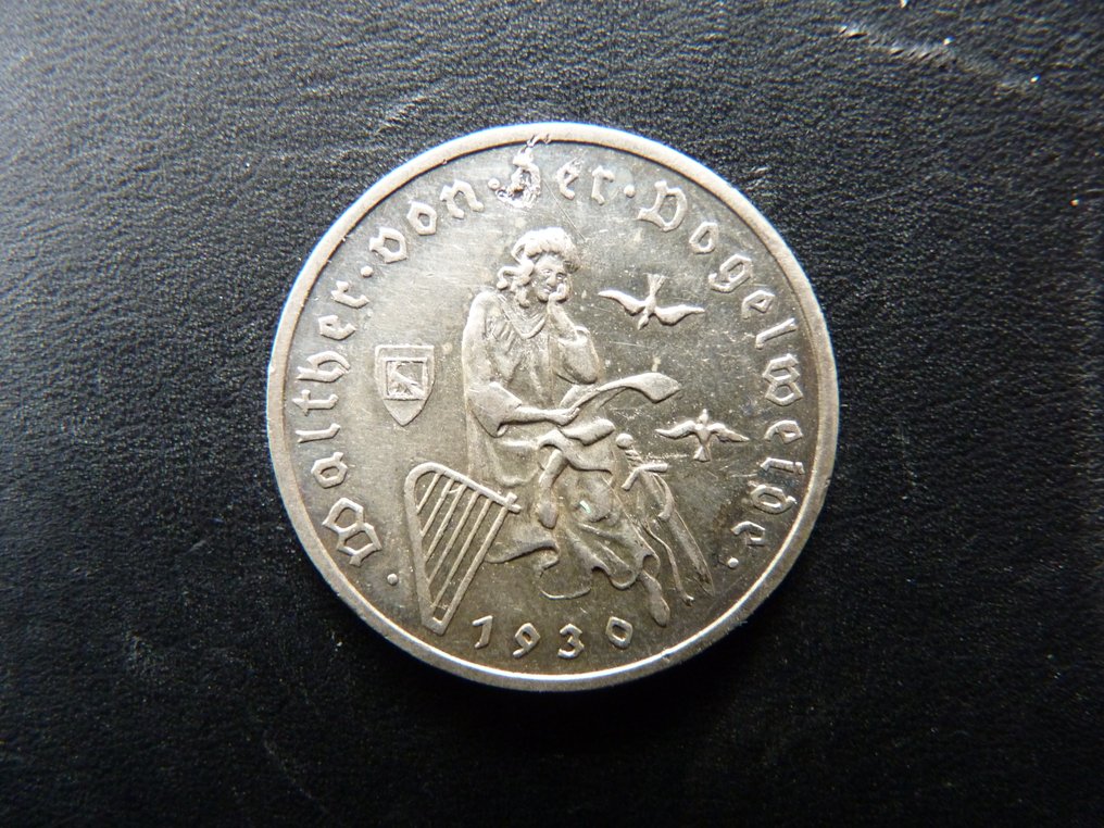 Alemanha, República de Weimar 3 Reichsmark 1930 A Walther von der Vogelweide (Sem preço de reserva) #1.0