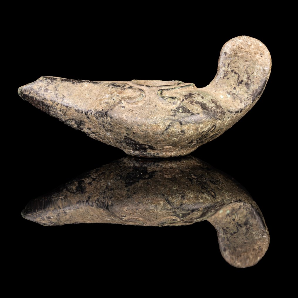 Αρχαία Ρωμαϊκή Χάλκινο λαμπάκι λαδιού (χωρίς τιμή ασφαλείας) #1.0