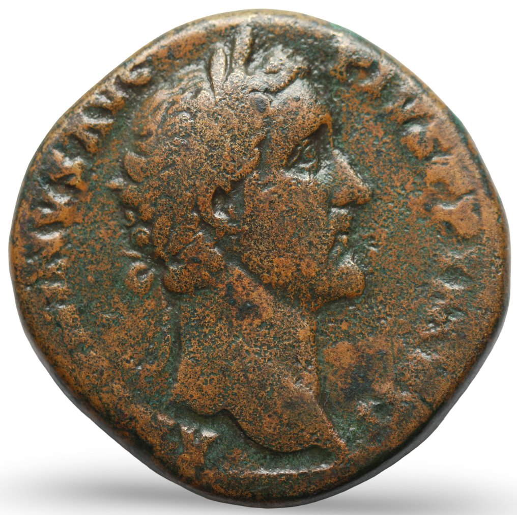 Ρωμαϊκή Αυτοκρατορία. Antoninus Pius (AD 138-161). Sestertius 155/6 AD TR POT XIX COS IIII 29.61 g (χωρίς τιμή ασφαλείας) #1.0