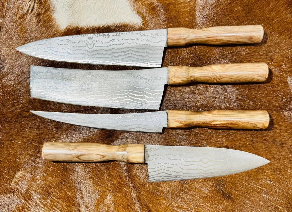 厨刀 - 厨房与烧烤套装(0046) - VG10钢材,少钢设计,橄榄木手柄 - 日本 - 厨房和烧烤套装 #3.2