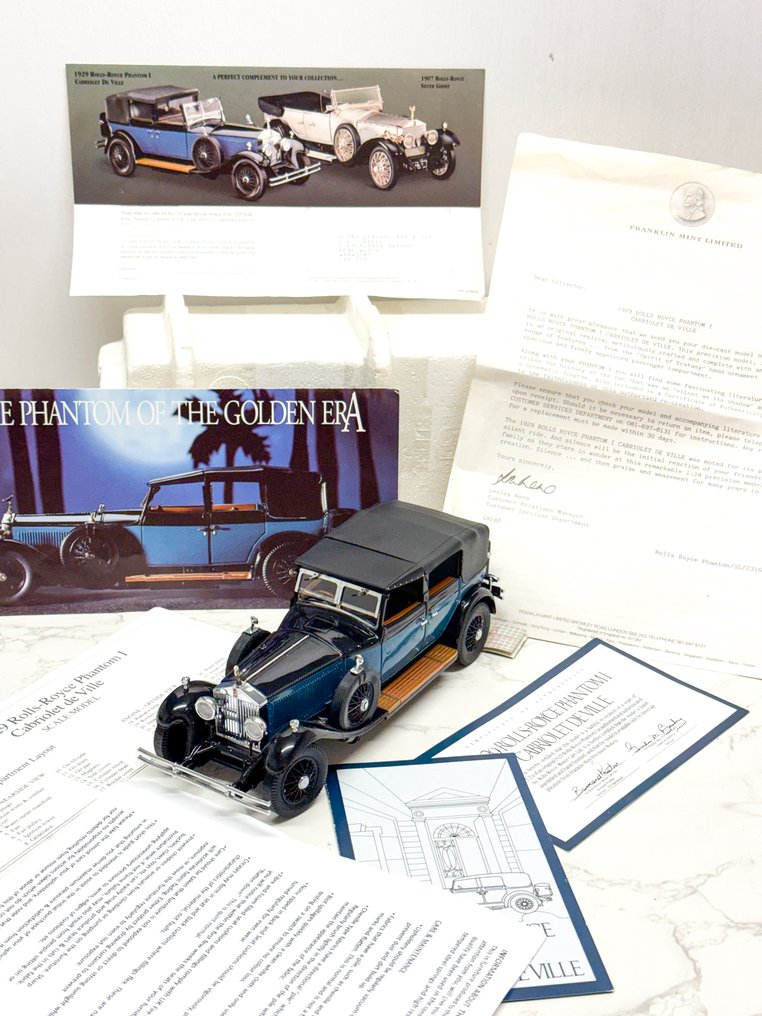 Franklin Mint 1:24 - Modelbil - 1929 Rolls-Royce Phantom I Cabriolet De Ville #1.0