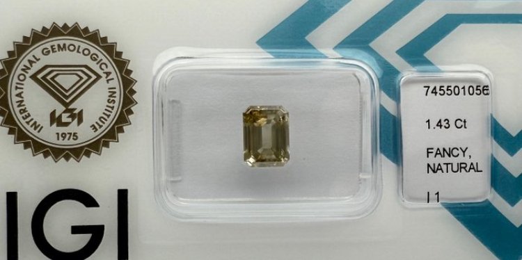 1 pcs Διαμάντι  (Φυσικό)  - 1.43 ct - Σμαράγδι - I1 - International Gemological Institute (IGI) #1.0