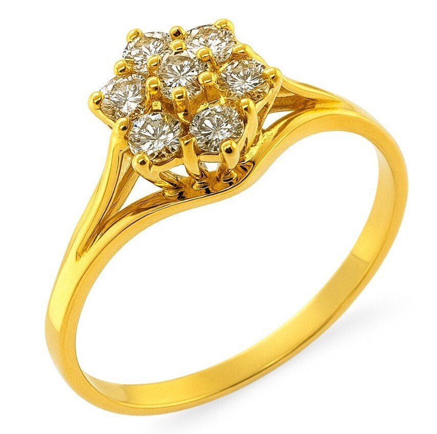 Cocktail-sormus - 18 kt. Keltakulta - 0.39ct. tw. - Timantti - 18K Cluster RS 55 0,385ct #1.0