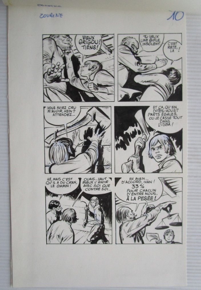 René Follet - 1 Original page - Ivan Zoerin, / Ivan Zourine - Sa première fugue / Leve de Vrijheid (p.10) - 1974 #1.0