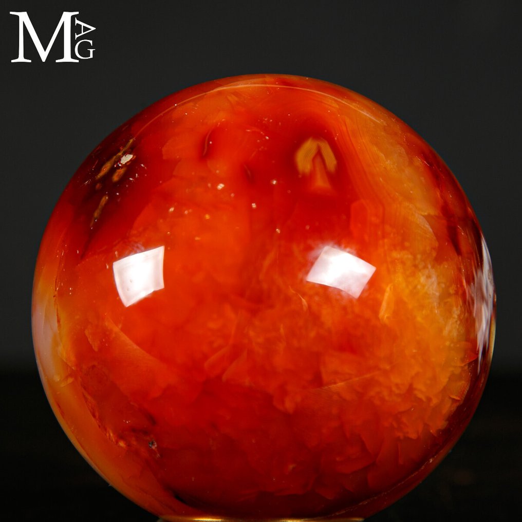 Nice Carnelian Sphere First Choice - Natural Deep Color - Carnelian - - Height: 83 mm - Width: 83 mm- 773 g #1.0