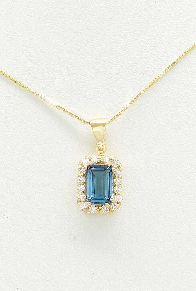 Sans prix de réserve - Collier - 14 carats Or jaune Topaze - Diamant #4.3