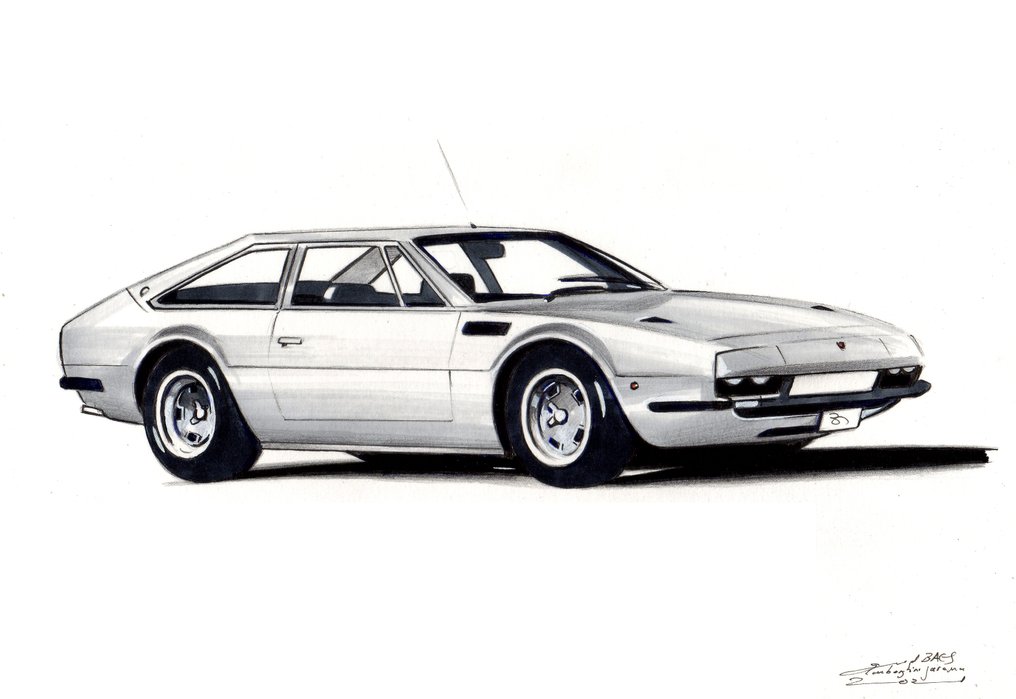 original drawing - Lamborghini - Lamborghini Jarama - Baes gerald - 2021 #1.0