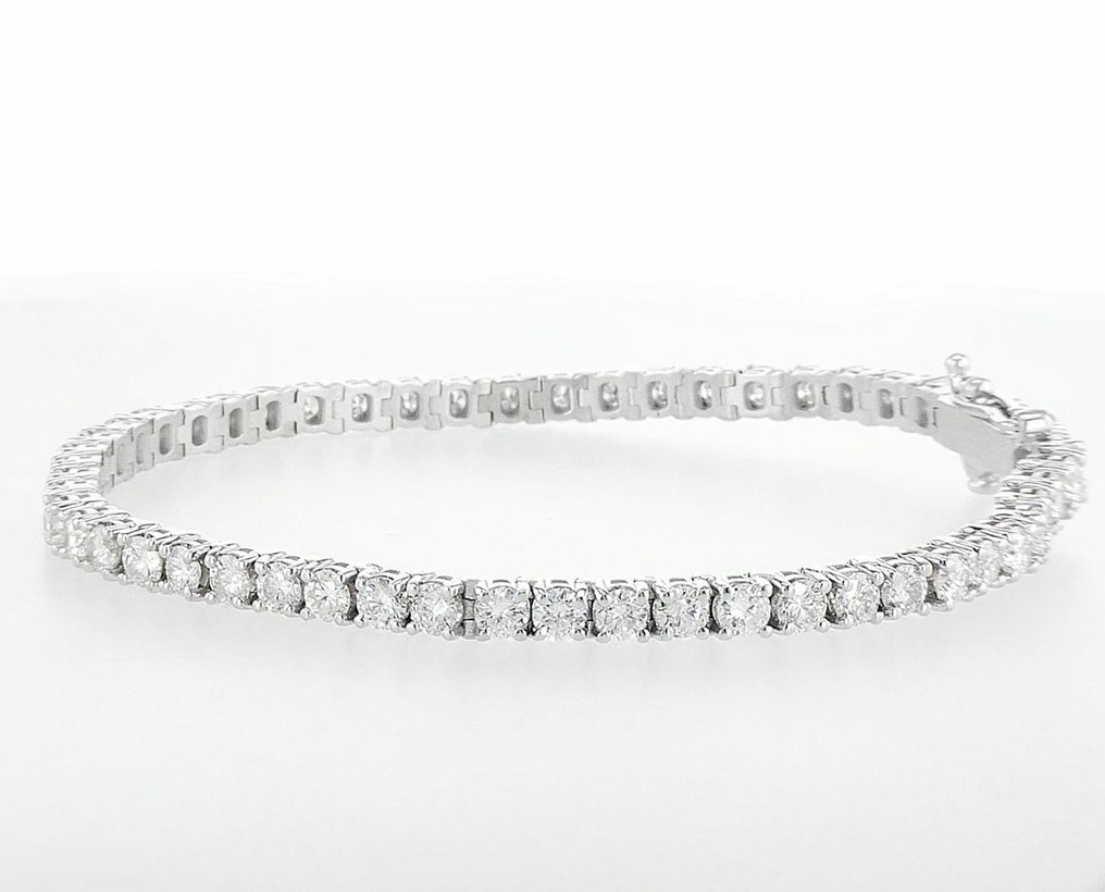 手鈪 - 14 克拉 白金 - 5.80ct. tw. 鉆石 (天然) #1.0