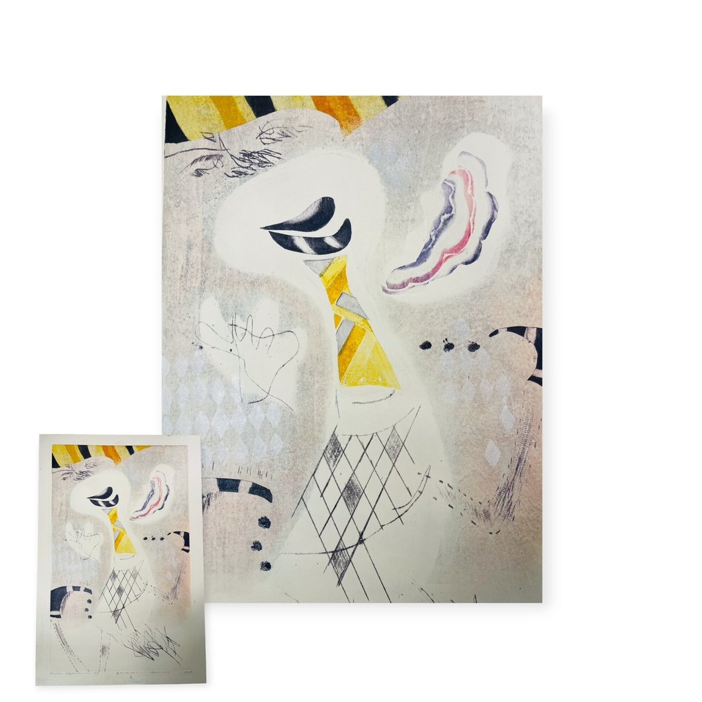 Hagiwara Hideo Large-Scale Woodblock Print "Clown No.3" – Limited Edition 50, Signed, 1969, Framed - Hagiwara Hideo - Japan - Shōwa period (1926-1989) #1.0