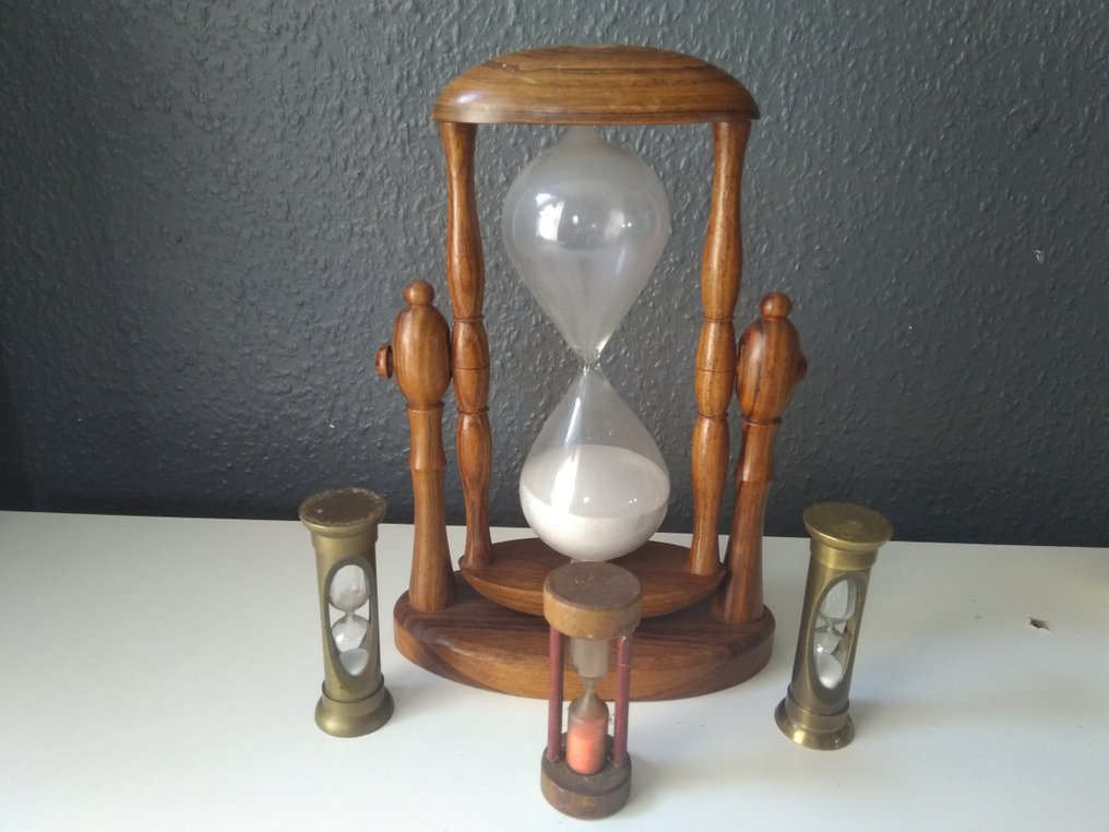 Κλεψύδρα (4) - Ξύλο, μπρούντζος, γυαλί. - 1950-1960 #1.0