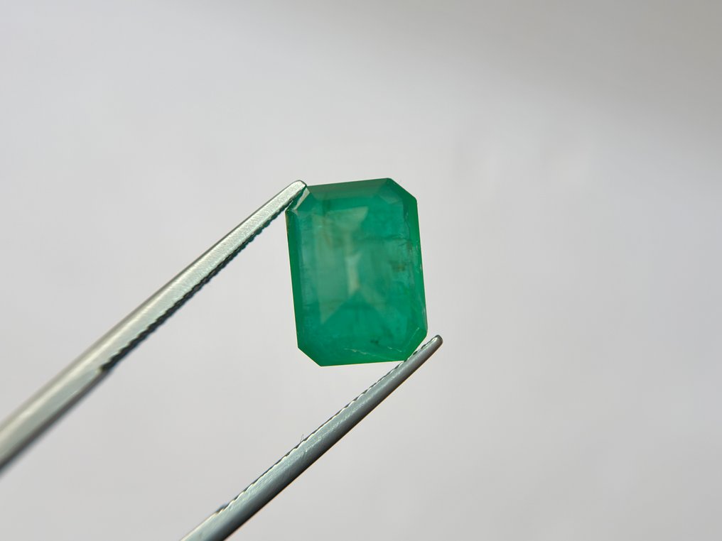 没有保留价 - 1 pcs  绿色 祖母绿  - 9.01 ct - Bellerophon 宝石实验室 - 仅限稀有次级油 #4.3