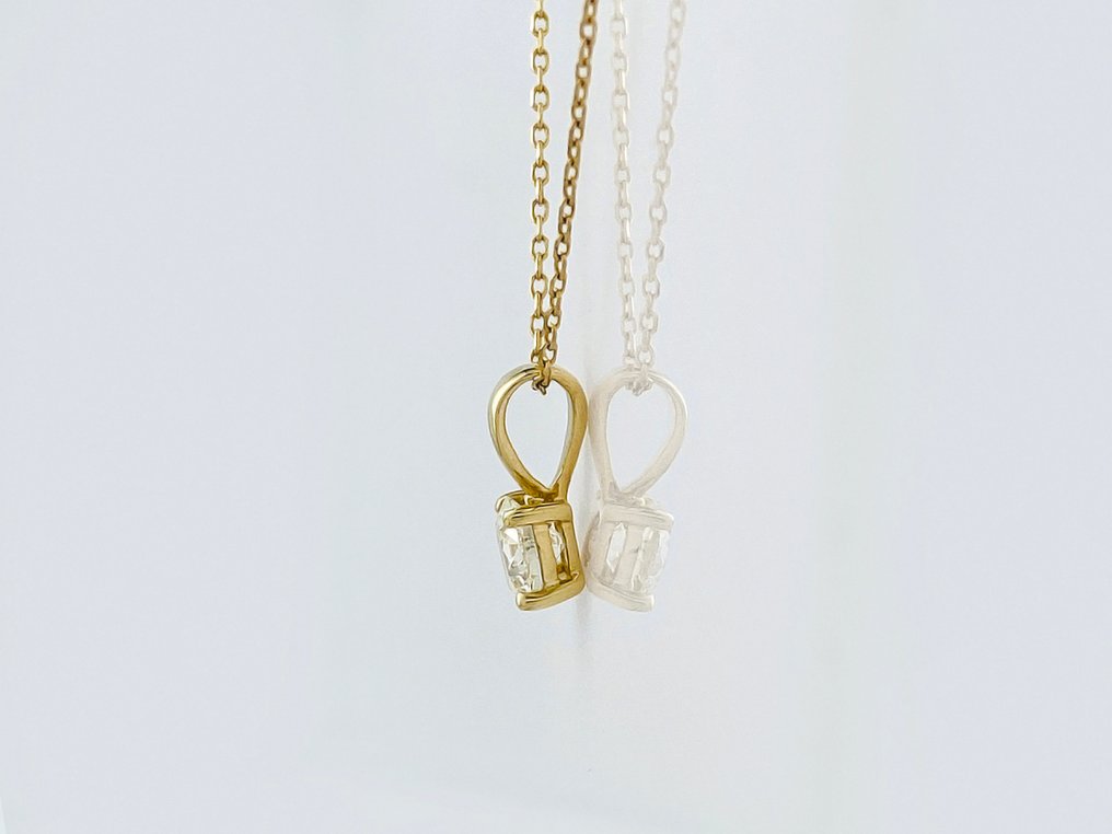 頸鏈 - 14 克拉 黃金 -  0.52ct. tw. 鉆石 (天然) #2.1