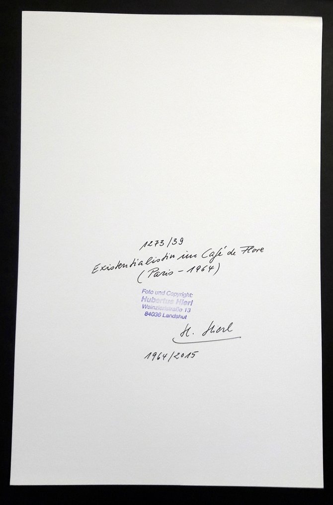 Hubertus Hierl (1940) - Existentialistin im  Café de Flore (Paris 1964) #3.2