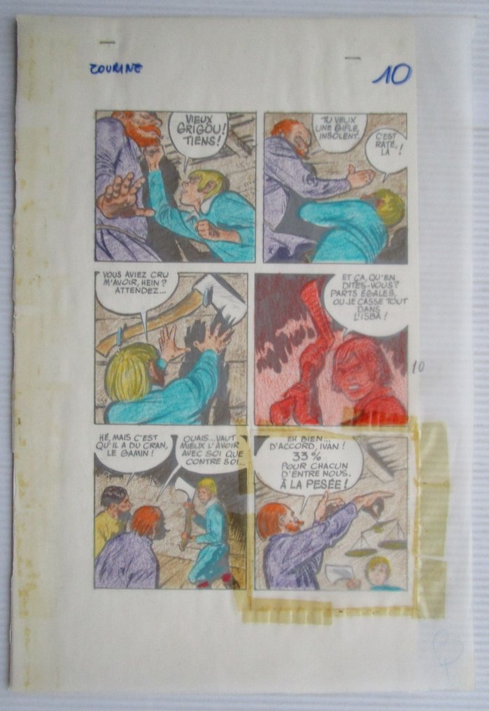 René Follet - 1 Original page - Ivan Zoerin, / Ivan Zourine - Sa première fugue / Leve de Vrijheid (p.10) - 1974 #1.0