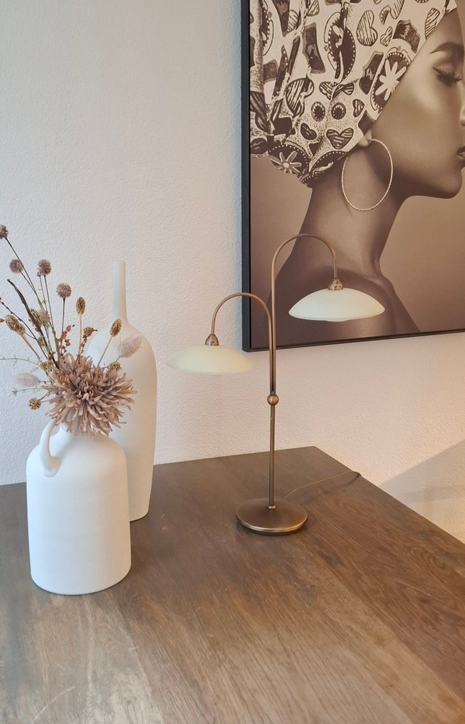 Steinhauer - Table lamp (2) - Bronze-colored metal. Includes dimmer. - + halogen lamps #4.3