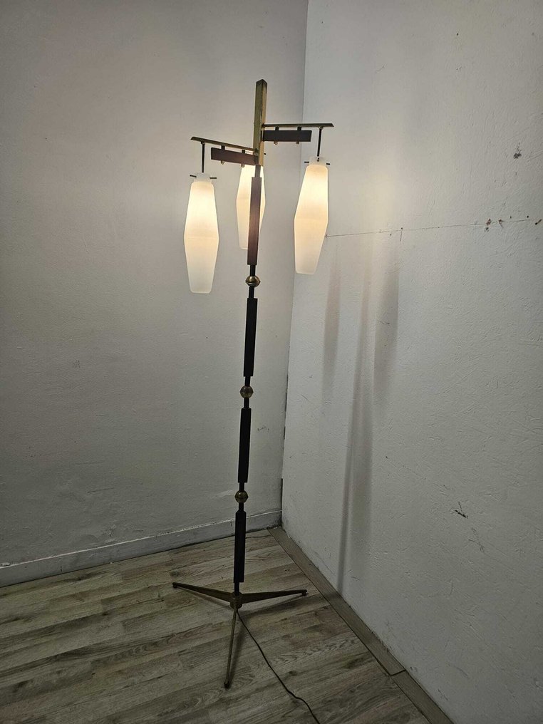 Style Stilnovo - Floor lamp - Opaline glass - 3 light points #1.0