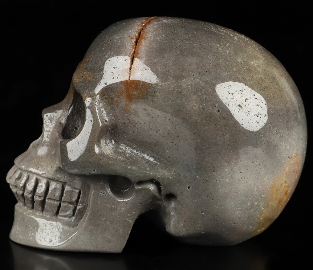 Andesin VOODOO 骷髅 - 真正的火山岩火山石 410克 9.00 x 6.60厘米 安第斯熔岩石 魔法骷髅门户通向火山的灵魂- 410 g #2.1