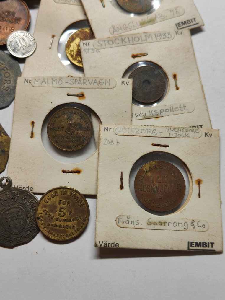 Sverige, Danmark. A lot of unsorted old Nordic Tokens - Transport, utilities and others. (Ingen reservasjonspris) #4.3