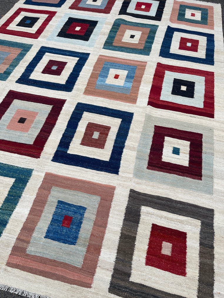 Afghan design blanket - unused - new - wool - fine handwoven - modern Afghan - Kelim - 352 cm - 250 cm #3.2