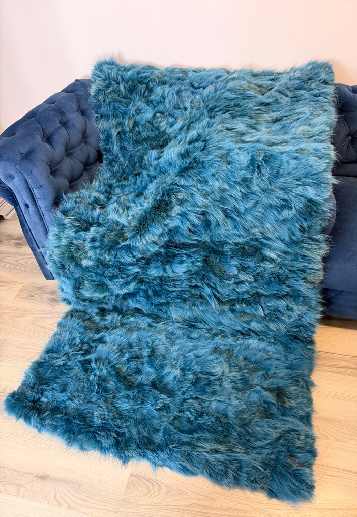 Blau - Fuchsfell - Decke  - 220 cm - 112 cm #1.0