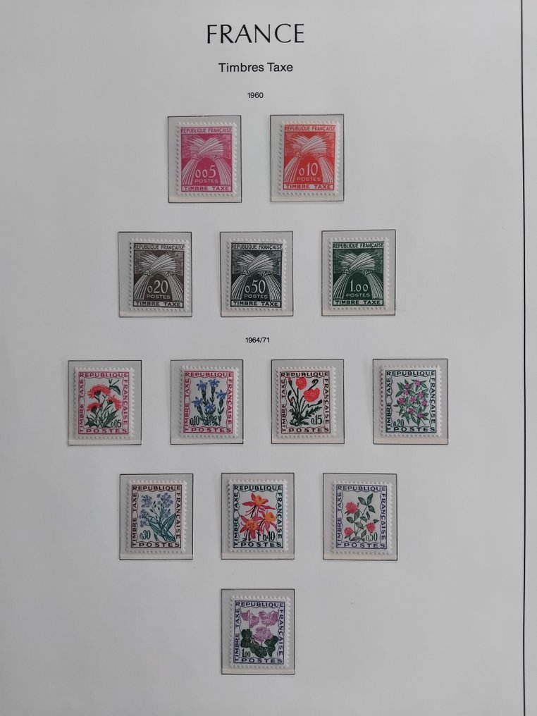 France 1943/1983 - Complete lot of tax stamps, new from 1943 to 1983, including Gerbe series and multiples from - Voir Photos & déscriptif. #3.2