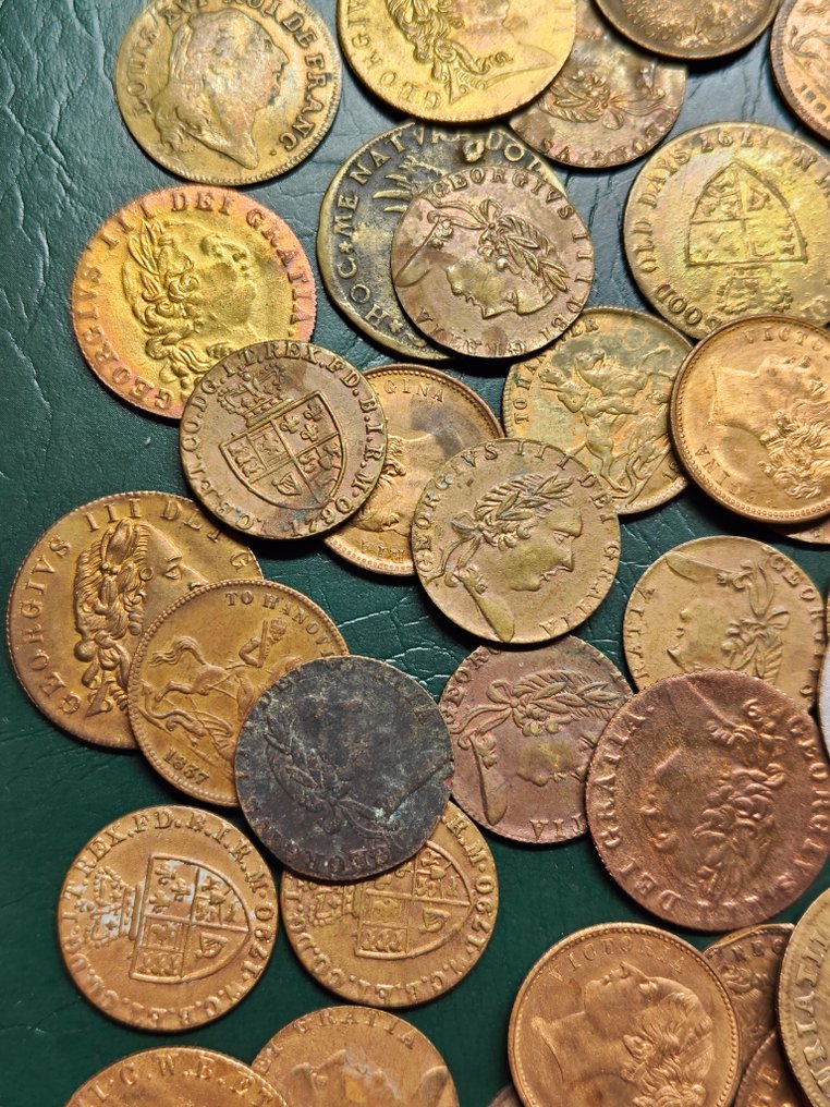 Regno Unito. A lot of unsorted British Gambling tokens, jettons. George III, Victoria. (Senza prezzo di riserva) #4.3