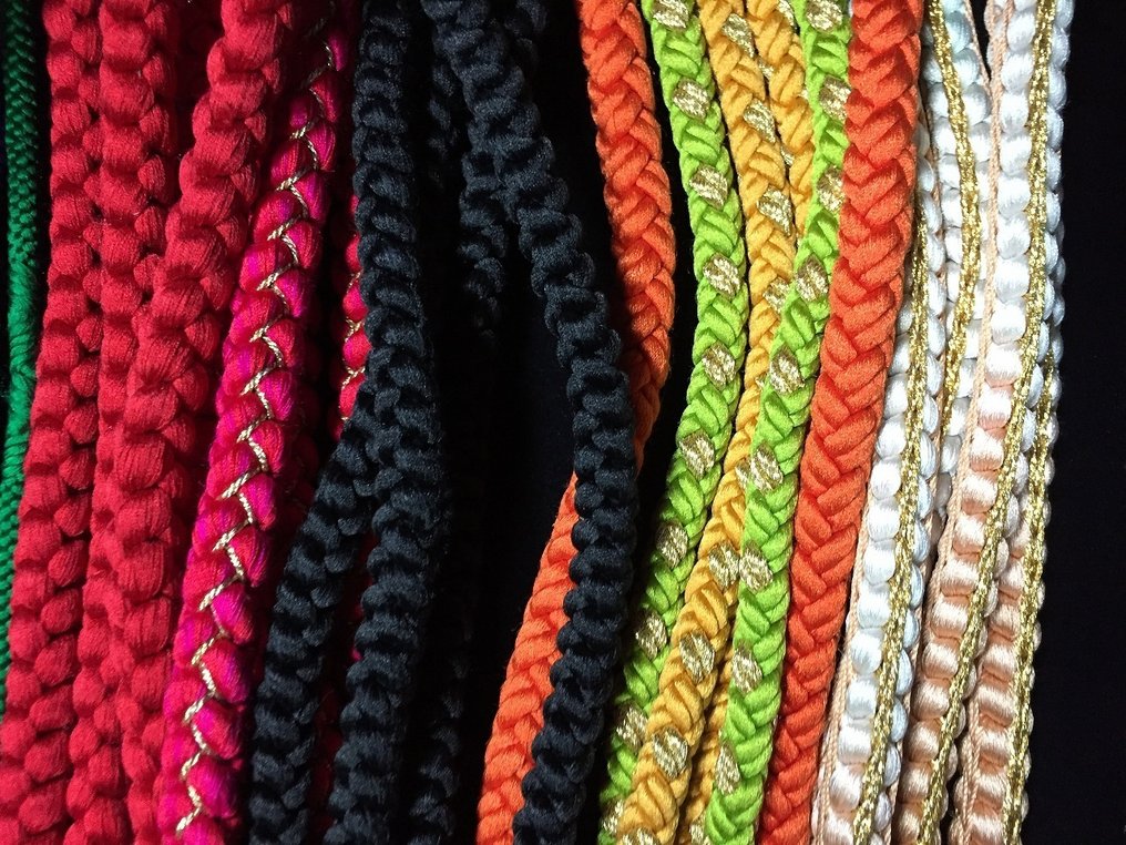 Set of 14 / Japanese Vintage Kimono Obijime Obihimo Code - Statue Soie - Japon (Sans prix de réserve) #1.0