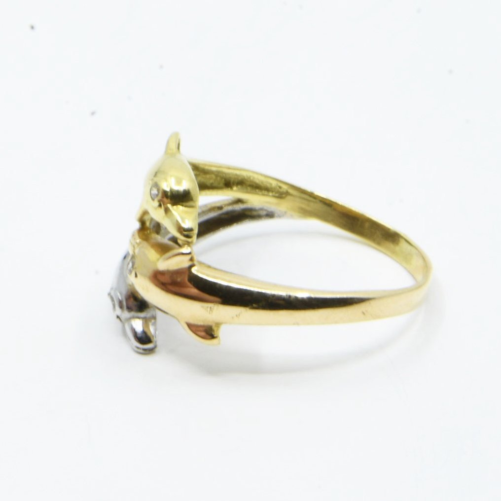 Bague - 18 carats Or jaune - 0.05ct. tw. Diamant (Naturelle) #3.2