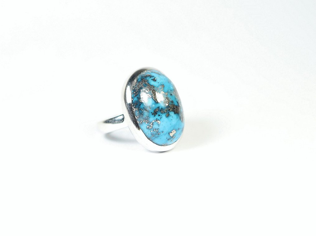 Turquoise / Nishapur Ring / Cabochon / new- 9.82 g - (1) #1.0