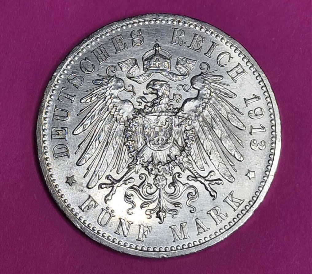 Germany, Empire Wilhelm II. 5 Mark 1913, Prussia (No reserve price) #1.0