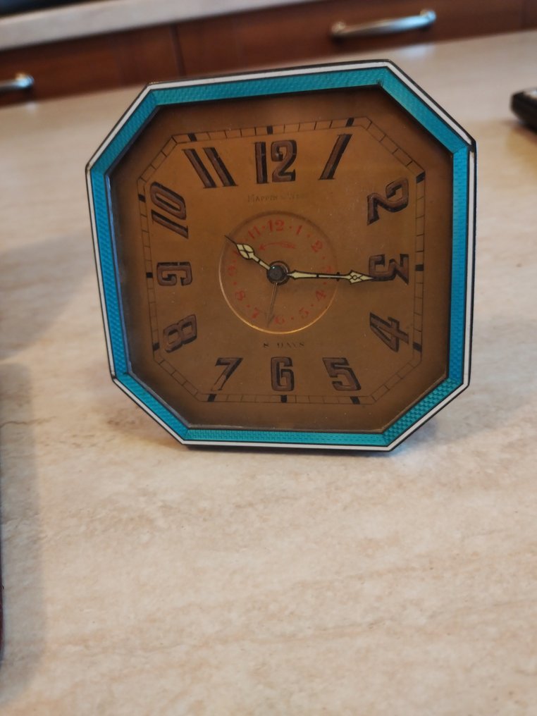 Table clock - Mappin & Webb Bauhaus Ottone Smalto - 1920-1930 #3.2