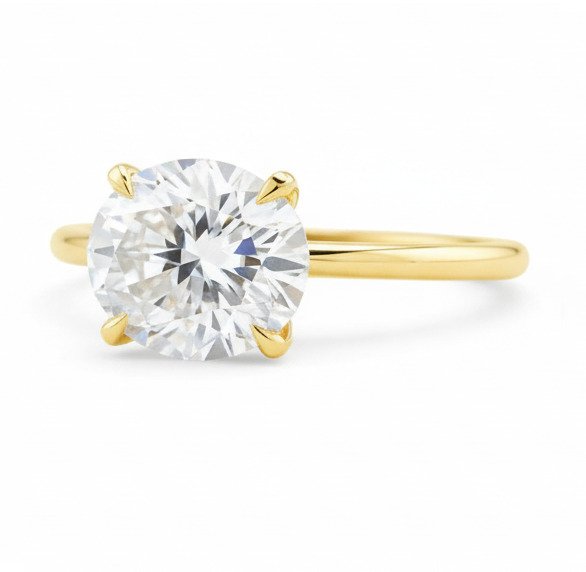 Sormus - 14 kt. Keltakulta - 2.51ct. tw. Timantti (Laboratoriossa kasvatettu) #1.0