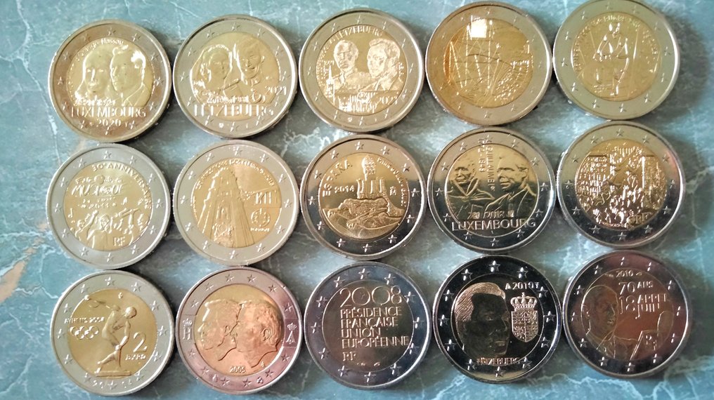 Europa. 2 Euro 2005/2023 (15 pièces) (Zonder minimumprijs) #1.0