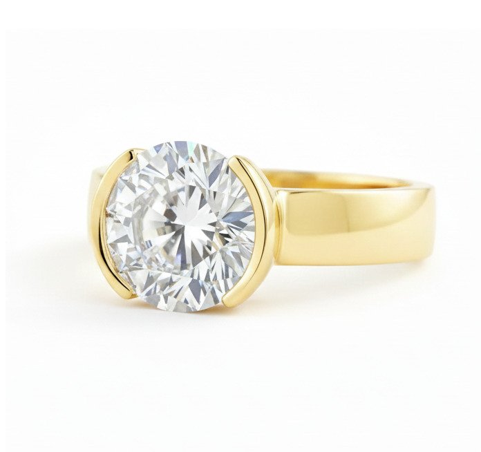 Gyűrű - 14 kt. Sárga arany -  4.50ct. tw. Gyémánt (Laboratóriumban előállított) #1.0