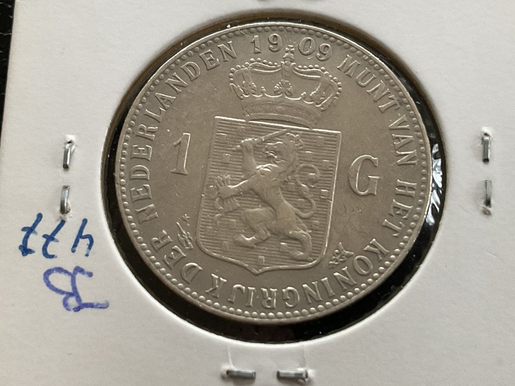 Nederland. Wilhelmina. 1 Gulden 1909 (Zonder minimumprijs) #2.1