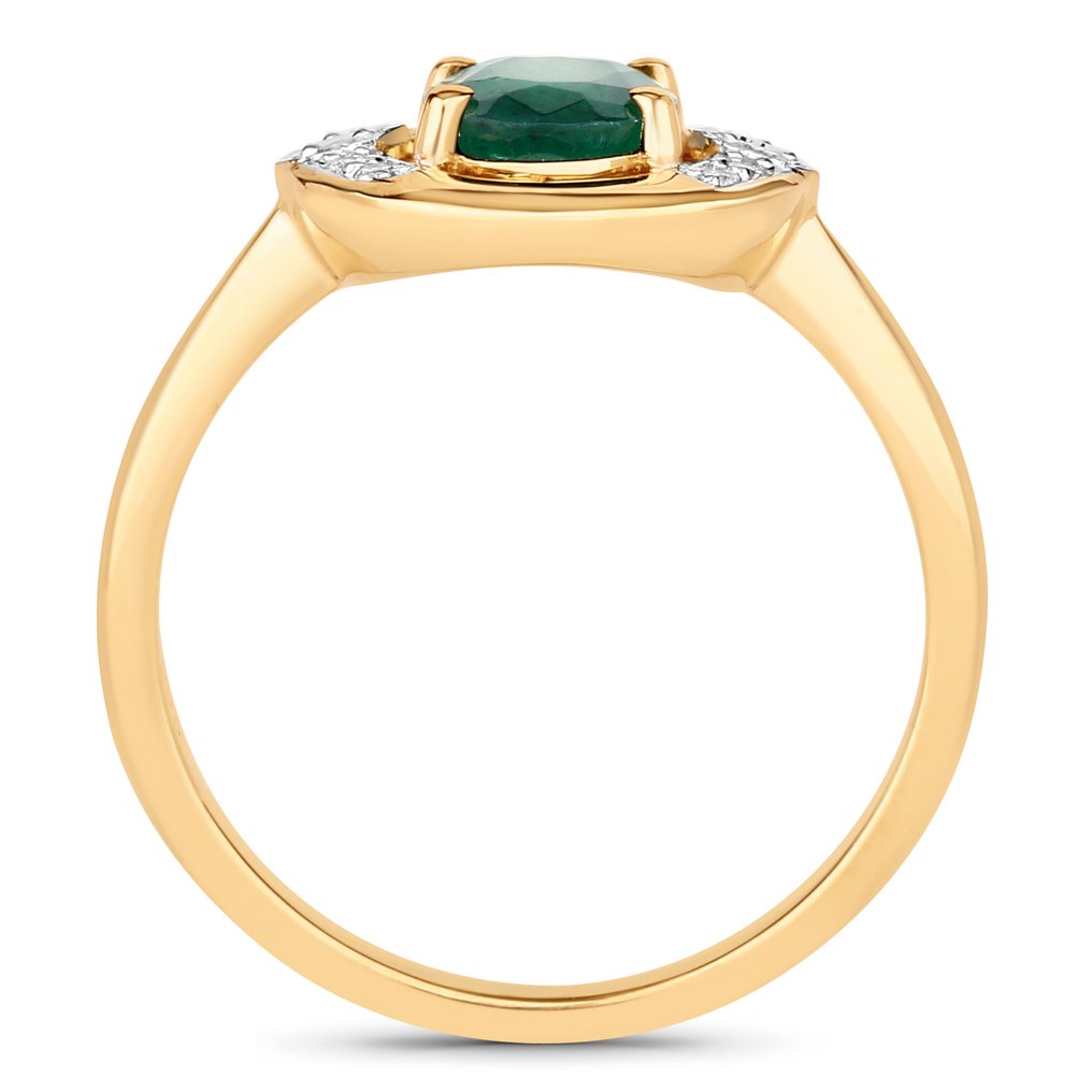 Ring - 14 karat Gull -  0.97ct. tw. Smaragd - Diamant #4.3