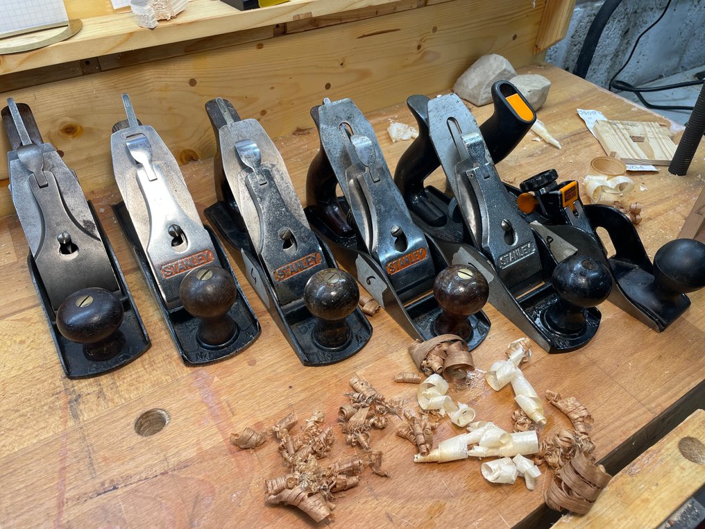 Stanley / Bailey - Munkaeszköz (6)  - 6 antik faeszterga. #1.0