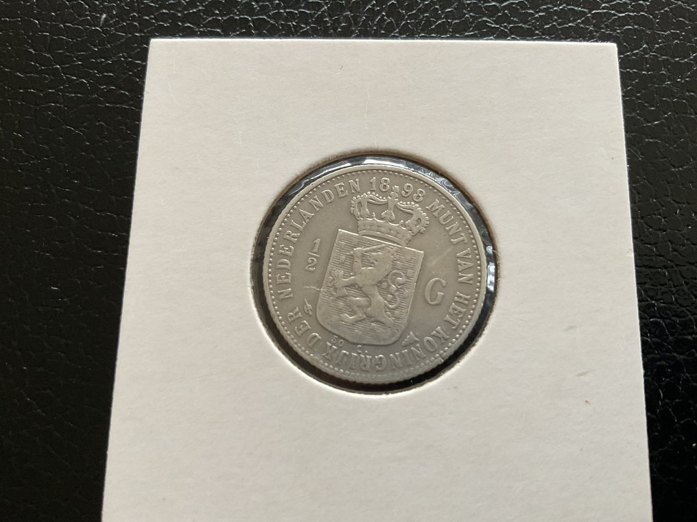 荷蘭. Wilhelmina. 1/2 Gulden 1898  (沒有保留價) #1.0
