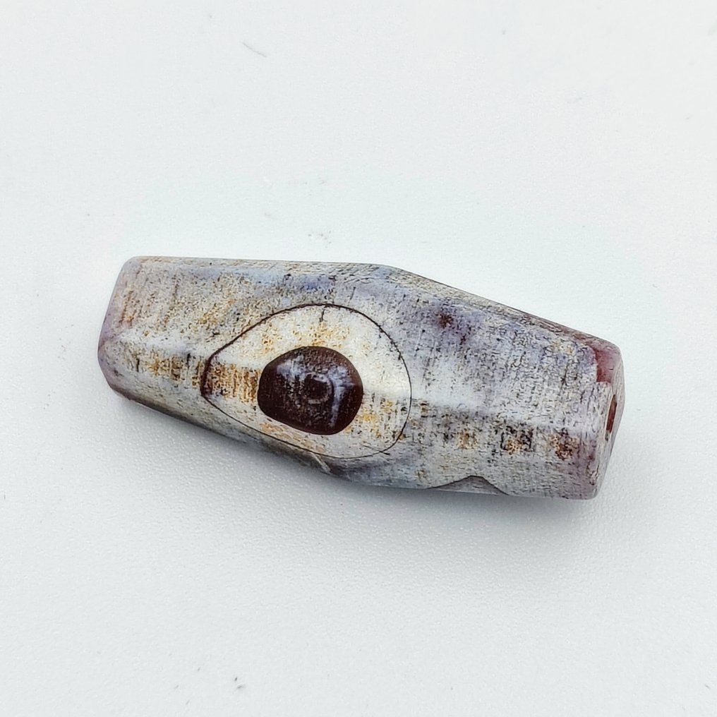 古丝绸之路，中亚 天然带状玛瑙 带有魔眼的护身珠符 - 30 mm #2.1