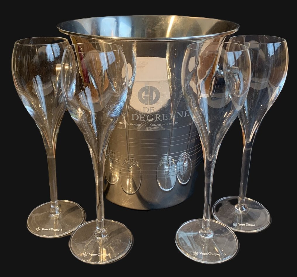 Guy Degrenne - 香槟冷却桶 - 玻璃，金属 - 见过4个玻璃 #3.2