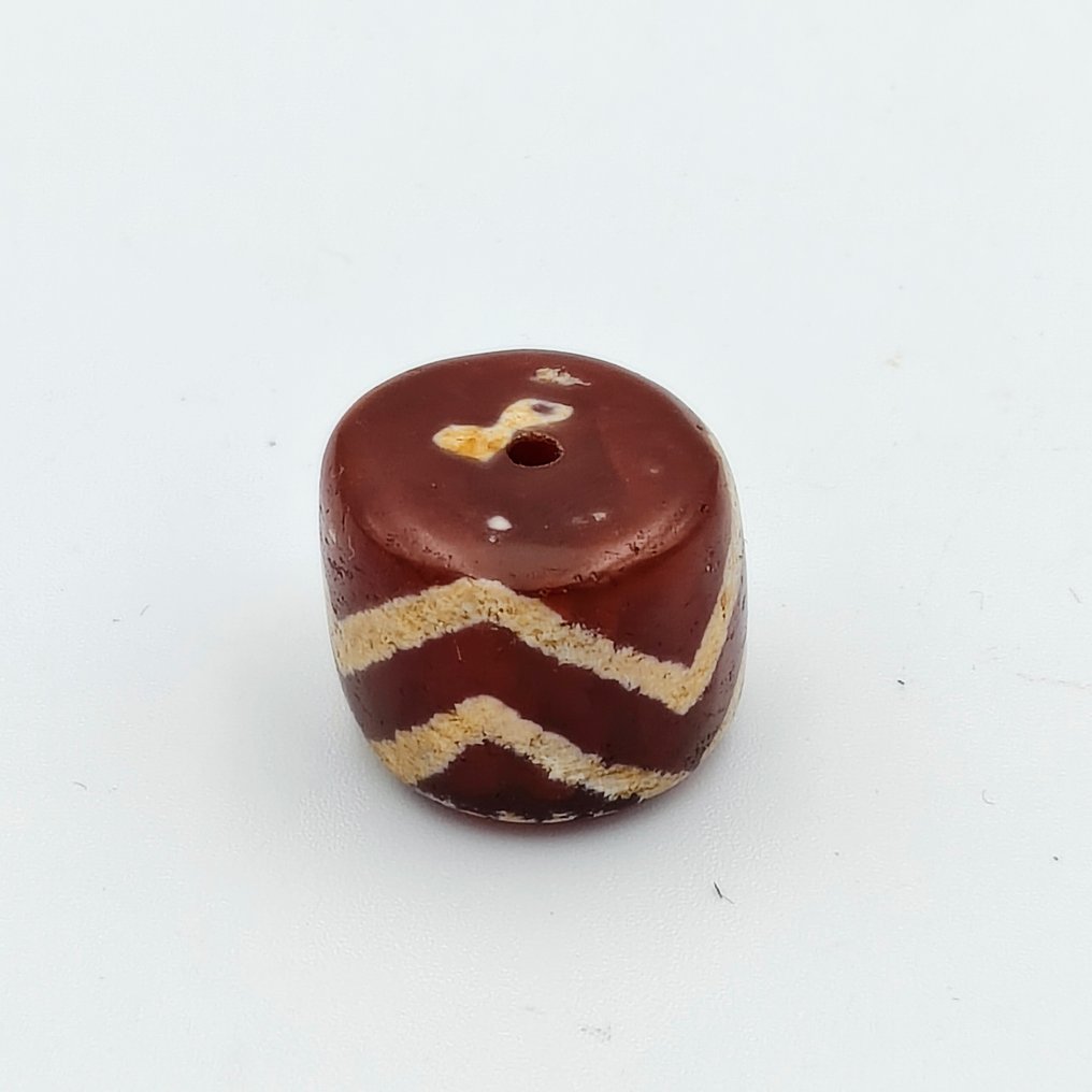 Αρχαία Θιβετιανά / Νεπαλέζικα Χαραγμένο Αγκάτη Ματάκι με χάντρα με ειδικό σχεδιασμό - 20 mm  (χωρίς τιμή ασφαλείας) #1.0