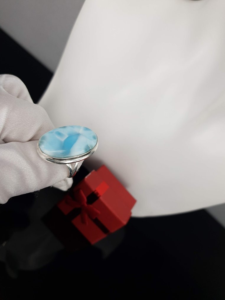 Természetes larimar drágakő - Gyűrű #1.0