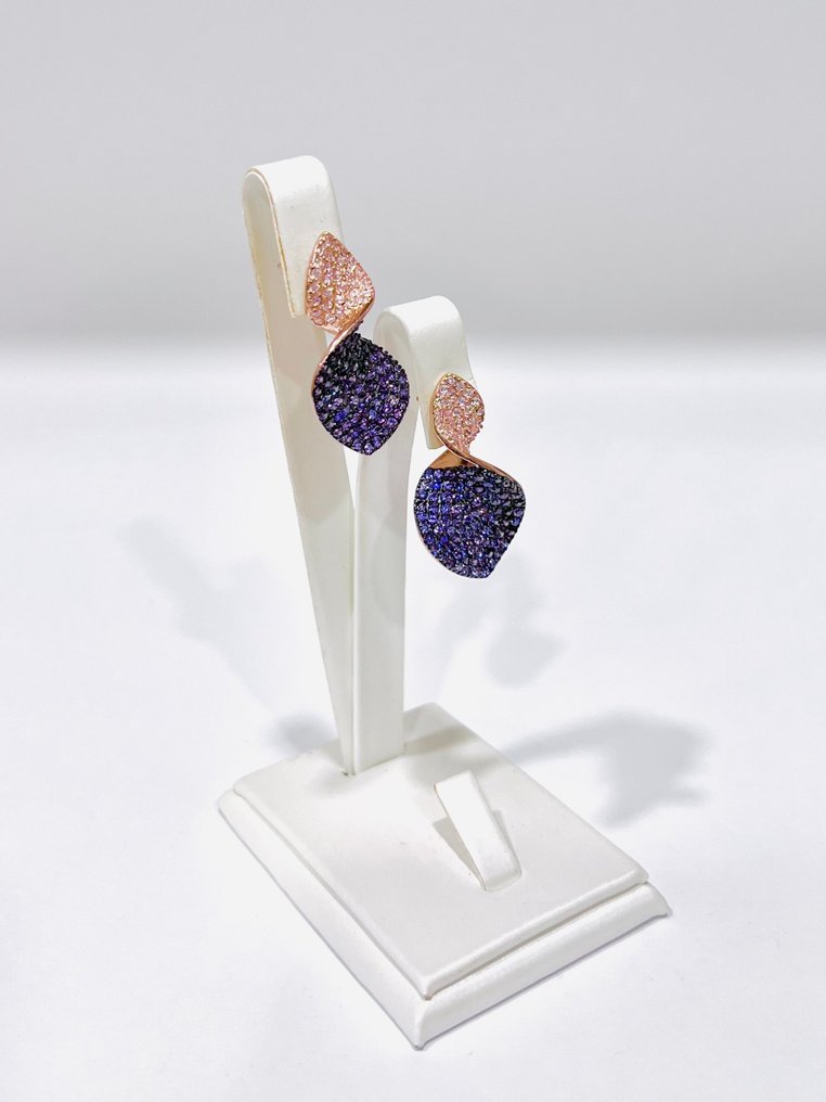 Senza prezzo di riserva - Orecchini Argento - Ametista #1.0