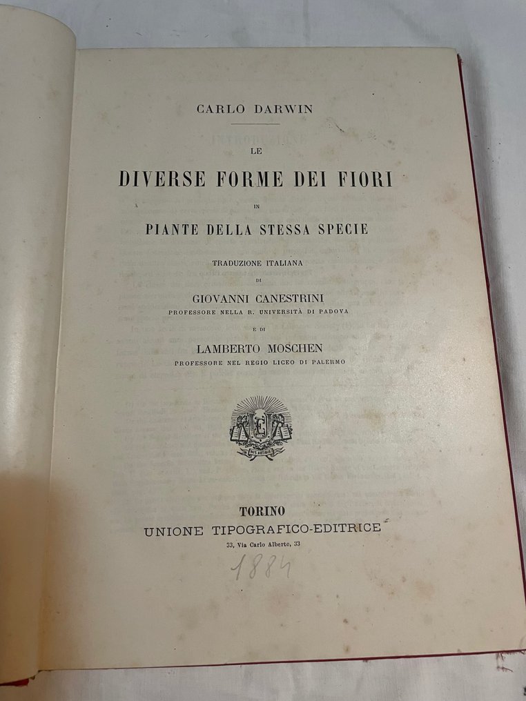 C. Darwin - M. Geremicca - Le diverse forme dei fiori in piante della stessa specie / Appunti di Botanica Sistematica - 1884 #1.0