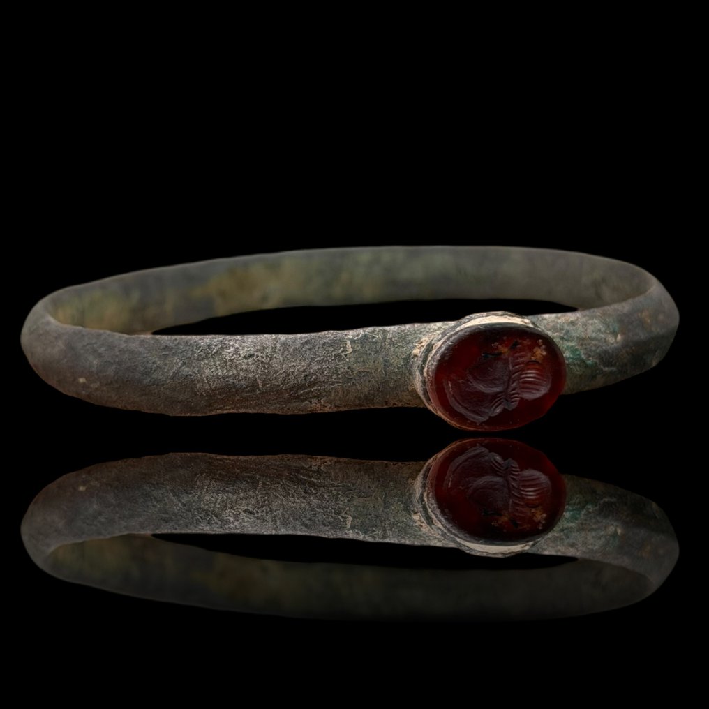 Αρχαία Ρωμαϊκή Μπρούντζος Μπανγκλ - Αντίγραφο King Intaglio  (χωρίς τιμή ασφαλείας) #1.0