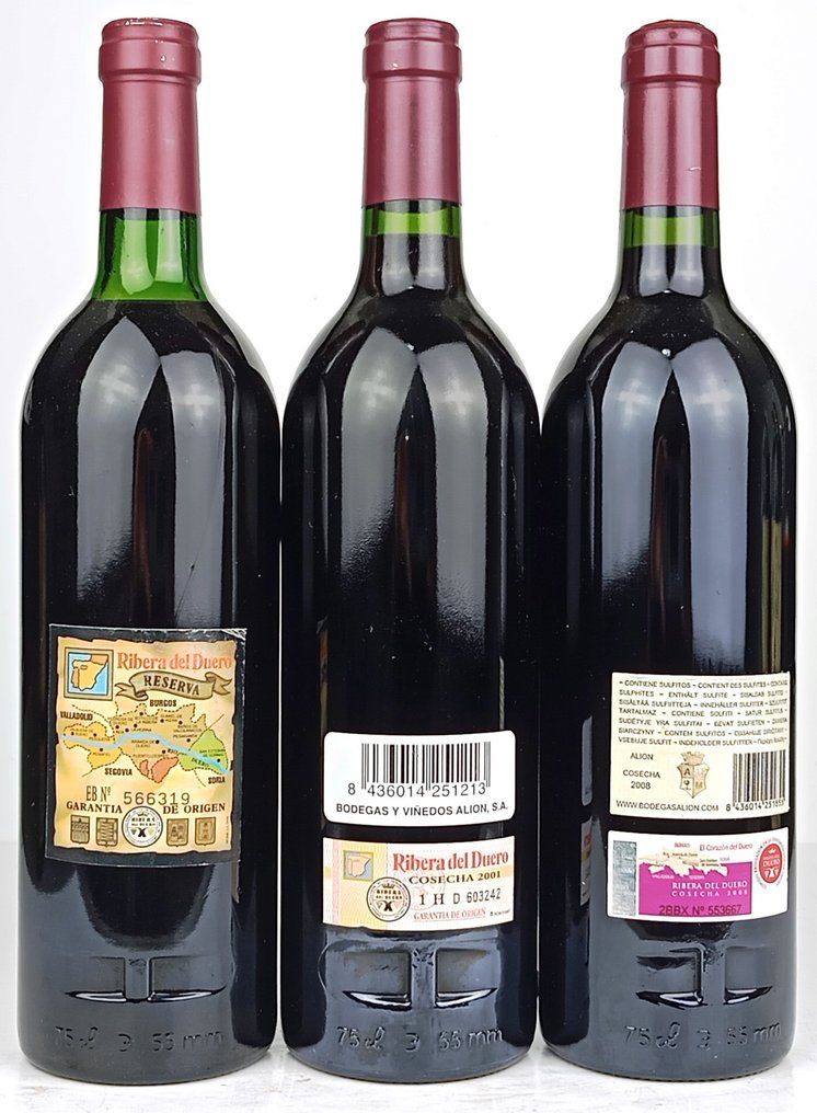 1994, 2001 & 2008 Bodegas y Viñedos Alion - Vega Sicilia, Alión - Ρίμπερα ντελ Ντουέρο - 3 Bottles (0.75L) #4.3