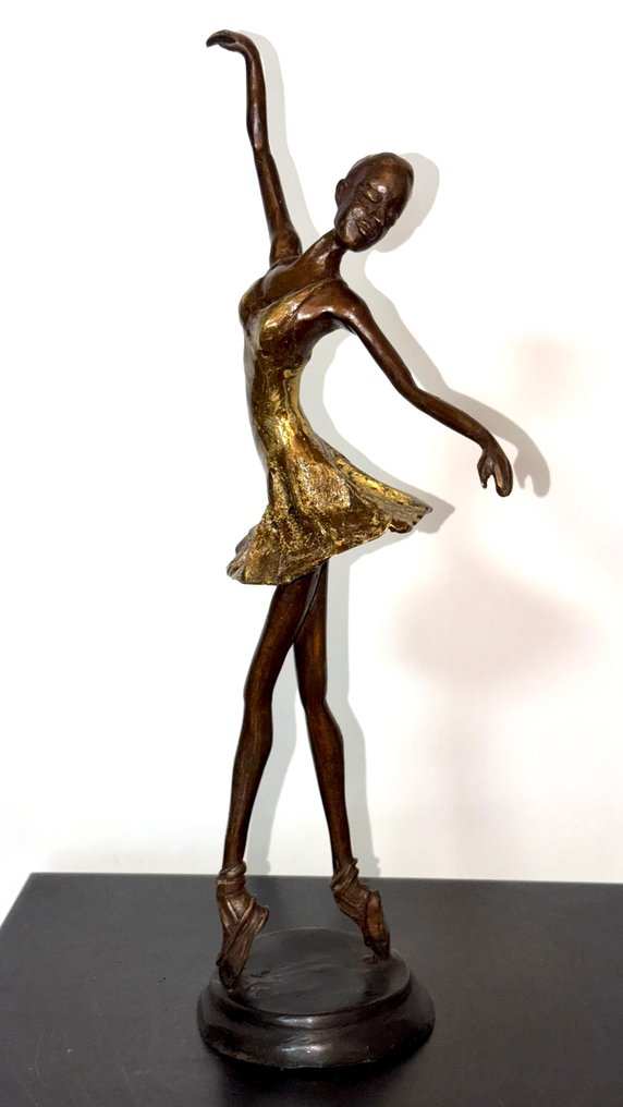 Abdoulaye Derme - Γλυπτό, Danseuse grâce en mouvement - 39 cm - Μπρούντζος #1.0