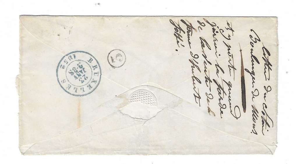 比利時 1851 - 3 旧文件带有吊坠 #3.2